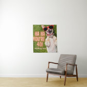 Lachende Hond 40e Verjaardag GROOT Wandkleed (In situ)