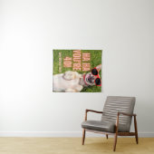 Lachende Hond 40e Verjaardag GROOT Wandkleed (In Situ (horizontaal))
