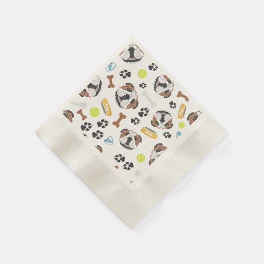 Lachende Hond Engelse Bulldog Servet (Hoek)