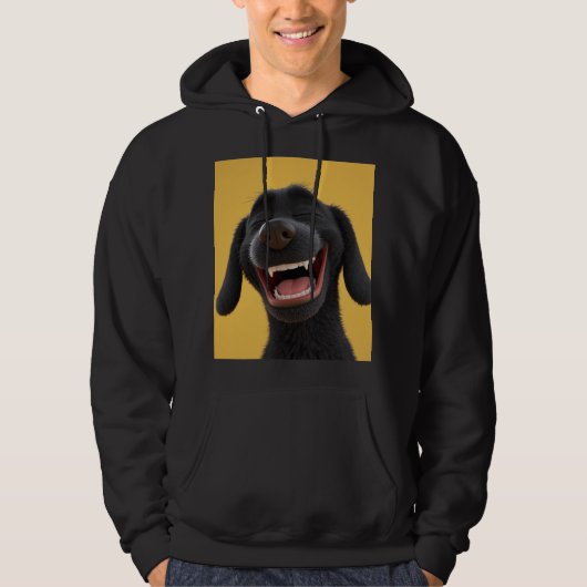 lachende hond hoodie (Voorkant)