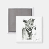 Lachende hond 'kaas' magneet (Voorkant / Achterkant)