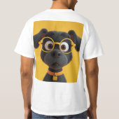 lachende hond t-shirt (Achterkant)