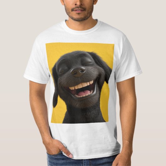 lachende hond t-shirt (Voorkant)