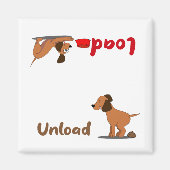 Lachende hond, vaatwasser laden en lossen magneet (Voorkant)