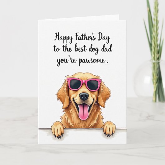 Lachende Hond Vaderdag Kaart (Voorkant)