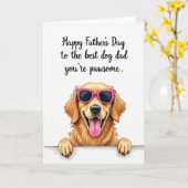 Lachende Hond Vaderdag Kaart (Gele Bloem)