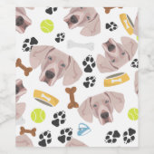 Lachende hond Weimaraner Wijn Etiket (Enkel label)