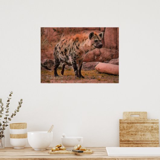 Lachende Hyena:zwaar papier archiveren Poster (Keuken)
