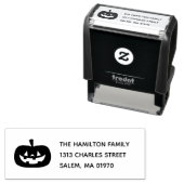 Lachende Jack 'o lantaarn Halloween adresstempel Zelfinktende Stempel (In situ)