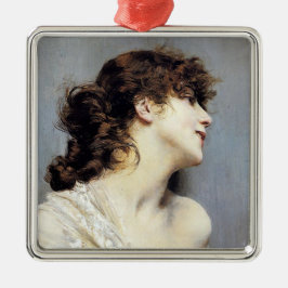  lachende jonge vrouw (Giovanni Boldini) Metalen Ornament