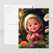 Lachende jongen 3d briefkaart (Voorkant / Achterkant)