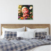 Lachende jongen 3d canvas afdruk (Insitu (Slaapkamer))