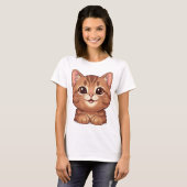 lachende kat, kawaii kat t-shirt (Voorkant volledig)