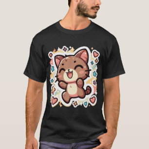 lachende kat, kawaii kat t-shirt
