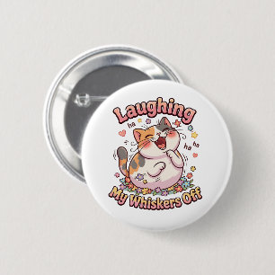 Lachende Kat Verlengt Snorharen Ronde Button 5,7 Cm