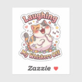 Lachende Kat Verlengt Snorharen Sticker (Vel)