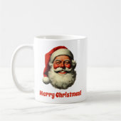 Lachende Kerstman Retro Vintage Stijl Koffiemok (Links)