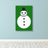 Lachende Kerstman Sneeuwpop Canvasprint Canvas Afdruk (Insitu (Houten vloer))