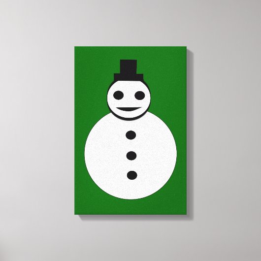 Lachende Kerstman Sneeuwpop Canvasprint Canvas Afdruk (Voorkant)