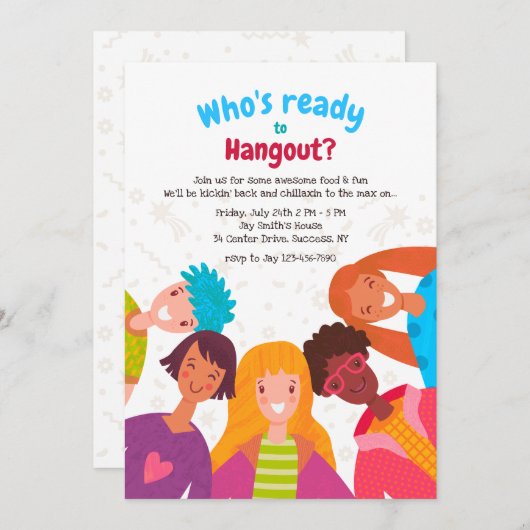 Lachende Kinder uitnodigingen (Voorkant / Achterkant)