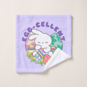 Lachende konijntje & paaseieren - Eiercellent Spri Bad Handdoek (Wasdoekje)