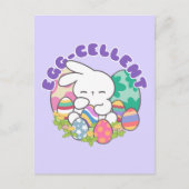 Lachende konijntje & paaseieren - Eiercellent Spri Briefkaart (Voorkant)