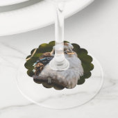 Lachende kookaburra wijnglaslabel (Dichtbij)