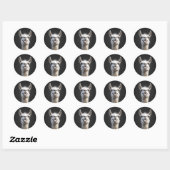 Lachende lama close-up ronde sticker (Vel)