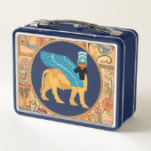 Lachende Lamassu Metalen Lunchbox (Achterkant)