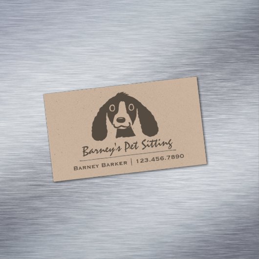 Lachende Lange oren Hond | Huisdierenoppas | Diere Visitekaartje Magneet (Voorbeeld)