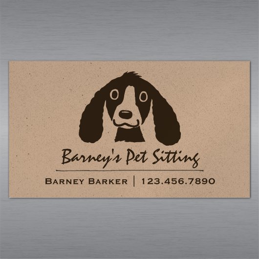 Lachende Lange oren Hond | Huisdierenoppas | Diere Visitekaartje Magneet