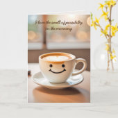 Lachende Latte Verjaardag Kaart (Gele Bloem)