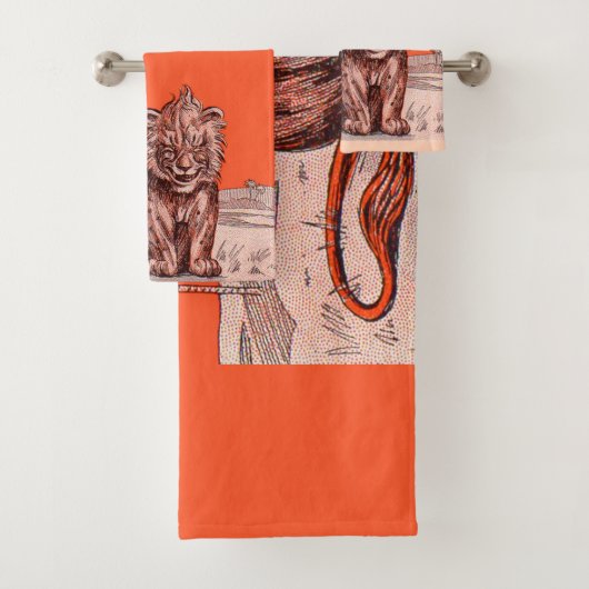 lachende leeuw print bad handdoek (Insitu)
