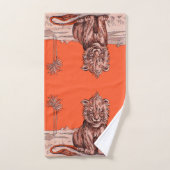 lachende leeuw print bad handdoek (Handdoek)