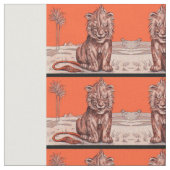 lachende leeuw print stof (Close Up)