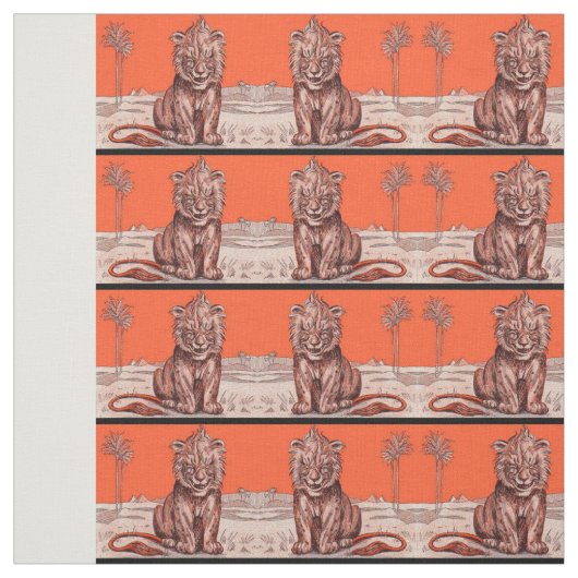 lachende leeuw print stof (Swatch)