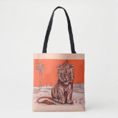 lachende leeuw print tote bag (Voorkant)