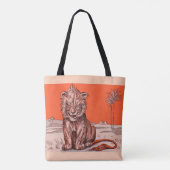 lachende leeuw print tote bag (Achterkant)