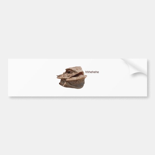 Lachende Leguaan HeHe Hagedis Bumpersticker (Voorkant)