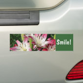 Lachende lelie bloem inspirerende bumper sticker (Op auto)