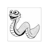 Lachende Leuke Cartoon Snake Illustratie Grote Oge Rubberstempel (Afrduk)
