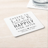 Lachende liefhebbers lachen gelukkig altijd na bru kartonnen onderzetters (Schuin)