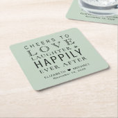 Lachende liefhebbers lachen gelukkig altijd na bru kartonnen onderzetters (Schuin)