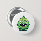 Lachende Lieve Groene Monster Cartoon Ronde Button 5,7 Cm (Voorkant /achterkant)