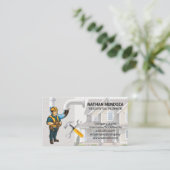 Lachende loodgieter | Verstopte leidingen | moersl Visitekaartje (Staand voorkant)