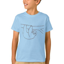 Lachende luiaard aan een boom hangen