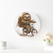 Lachende luiaard fietser grote klok (Huis)