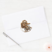 Lachende luiaard fietser ronde sticker (Envelop)