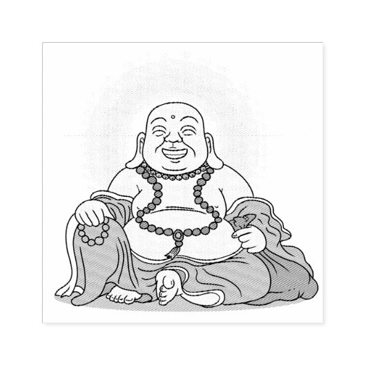 Lachende Maitreya Boeddha rubberen stempel (Afrduk)