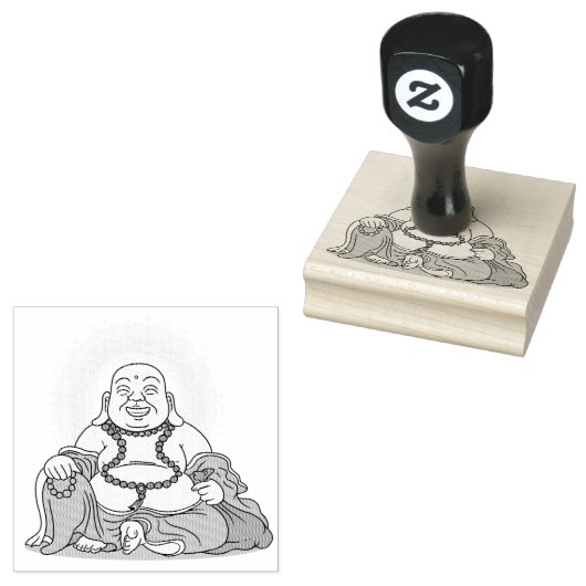 Lachende Maitreya Boeddha rubberen stempel (Gestempeld)